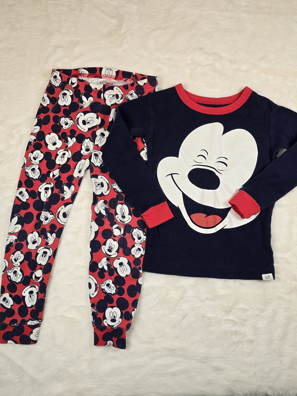 Gap X Disney Kids Navy and Red Mickey Mouse Pajama Set